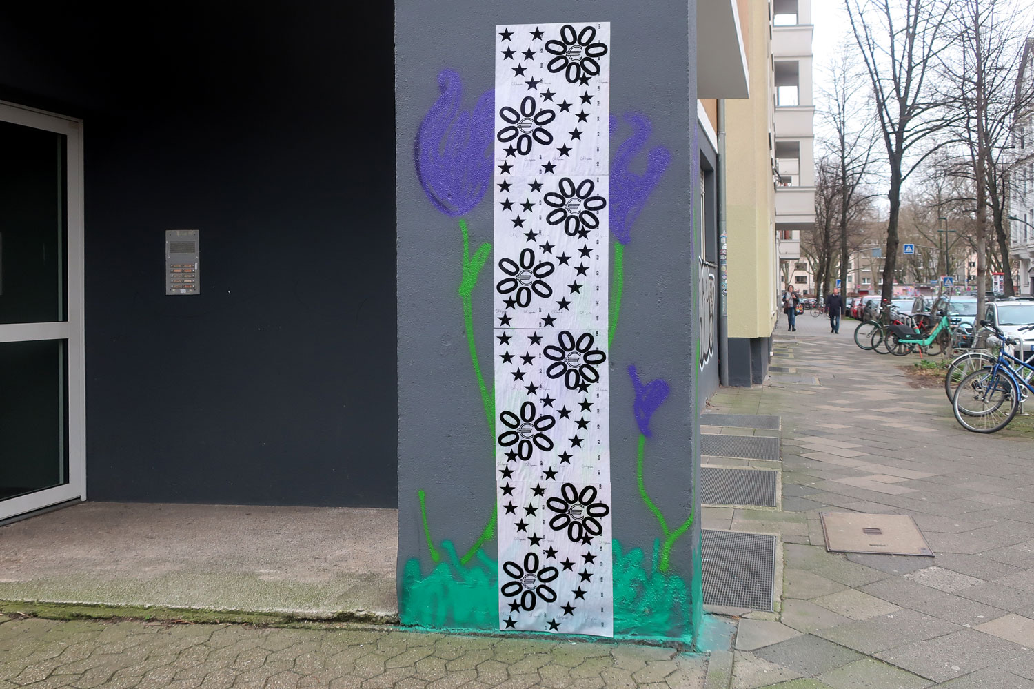 Claude Closky, ‘0 Euro,’ 2023, Bloom, Düsseldorf. Wallpaper, outdoor wall collage, giveaway prints, digital printing on A3 80g paper, variable dimensions. 